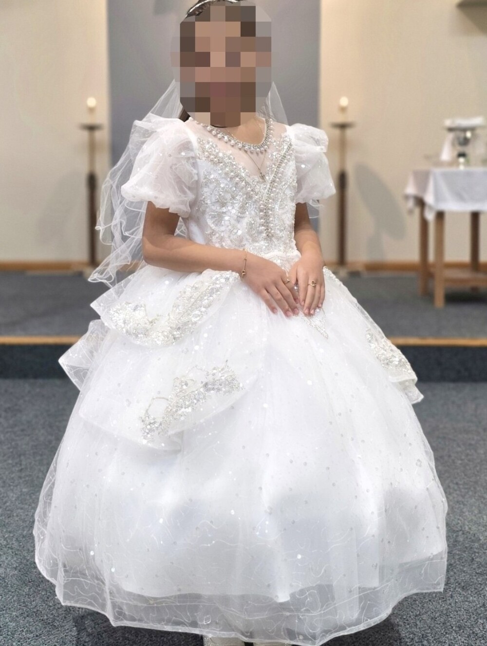 White Formal Dress Communion/ Flower Girl
